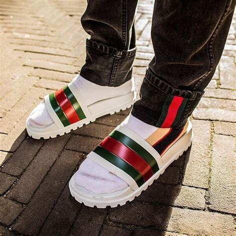 gucci slides man|Gucci platform slides men.